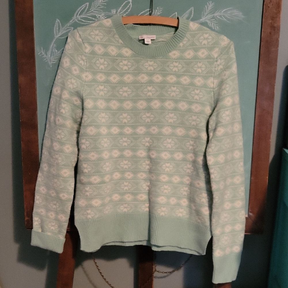 Mint Green Patterned Sweater